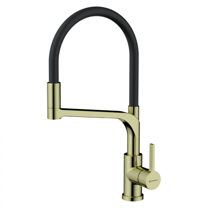 Смеситель для кухни Omoikiri SINTO 2 Plus-LG-BL латунь/светлое золото/черный