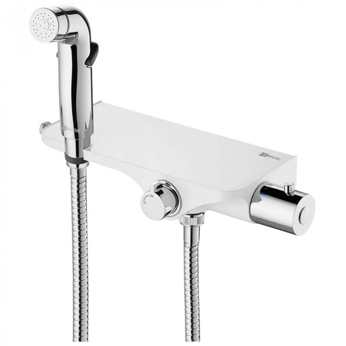 Смеситель для гигиенического душа LeMark SOLO LM7169CW термостатический, хром/белый