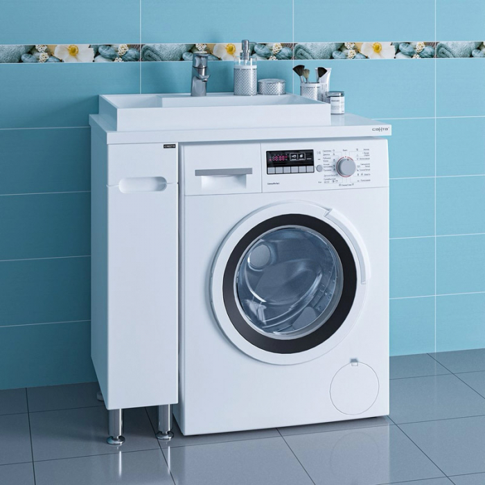 Тумба для раковины Санта Лондон-19 напольная, (ум. Юпитер-80×50 литьевой мрамор) 224029