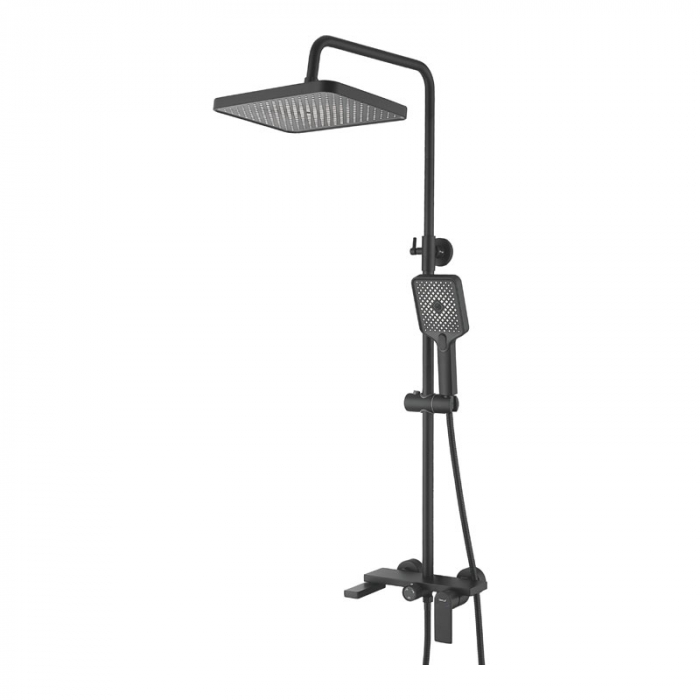 Душевая система BELZ B24678-7 с однорукояточным смесителем для ванны/душа, черный