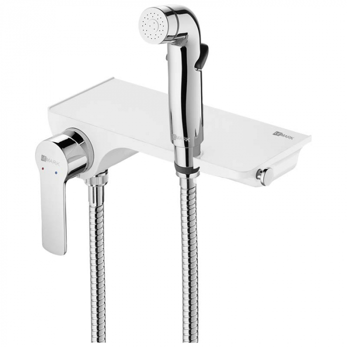 Смеситель для гигиенического душа LeMark SOLO LM7168CW однорукояточный, хром/белый