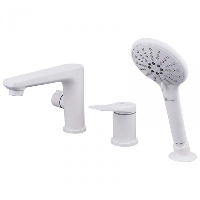 Смеситель для ванны LeMark BRONX LM3745MW однорукояточный, на борт ванны, белый/матовый