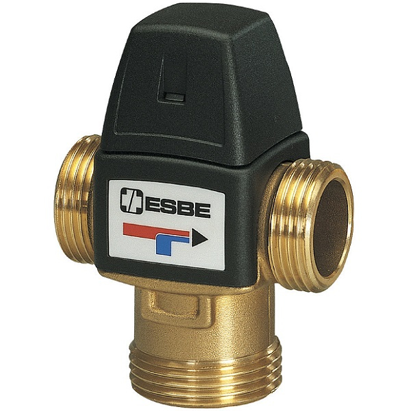 Клапан смесительный термостатический 3-ходовой ESBE VTA322 DN25 (1") 20-43 °C, Kvs=1,6 м³/ч, н-н-н, латунь