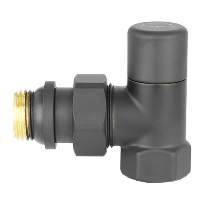 Клапан радиаторный регулирующий угловой Varmega VMDV01 DN15 (1/2") черный