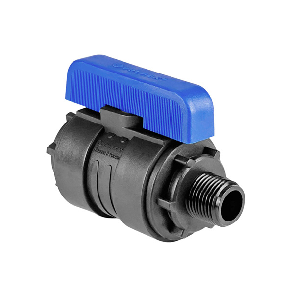 Кран шаровой компрессионный ПЭ НР-НР DN16 1/2"-1/2" Valfex