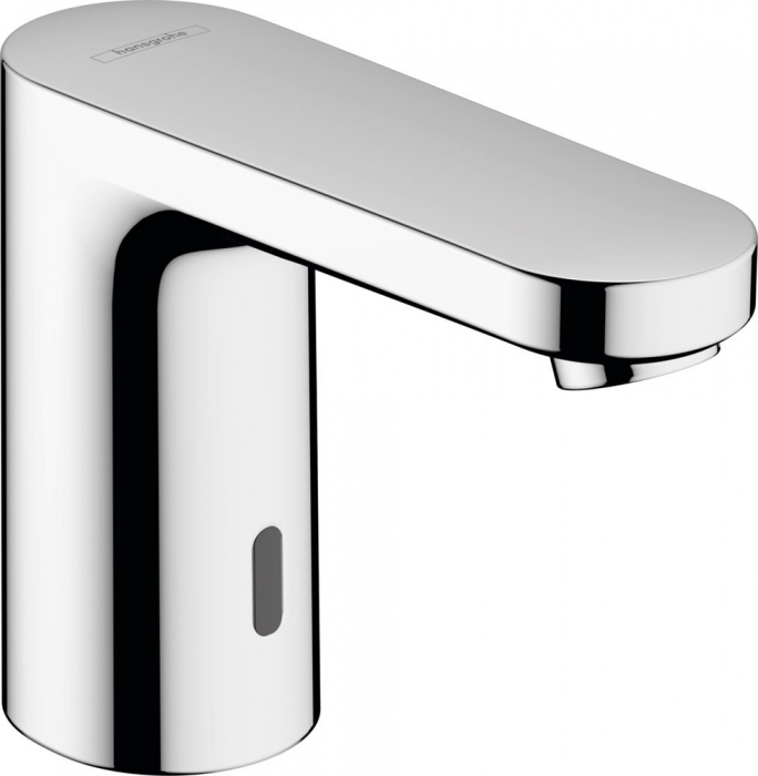 Смеситель для раковины Hansgrohe Vernis Blend сенсорный, 100, с предустановленной температурой, с питанием от батареек, хром (71502000)