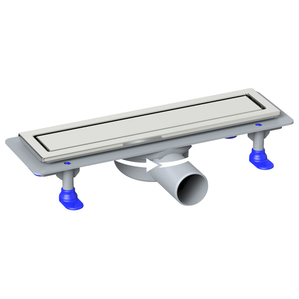 Душевой лоток Loranto PRIME SKALA DELUXE 60  см боковой сток, решетка из нержавеющей стали, сухой затвор, под плитку