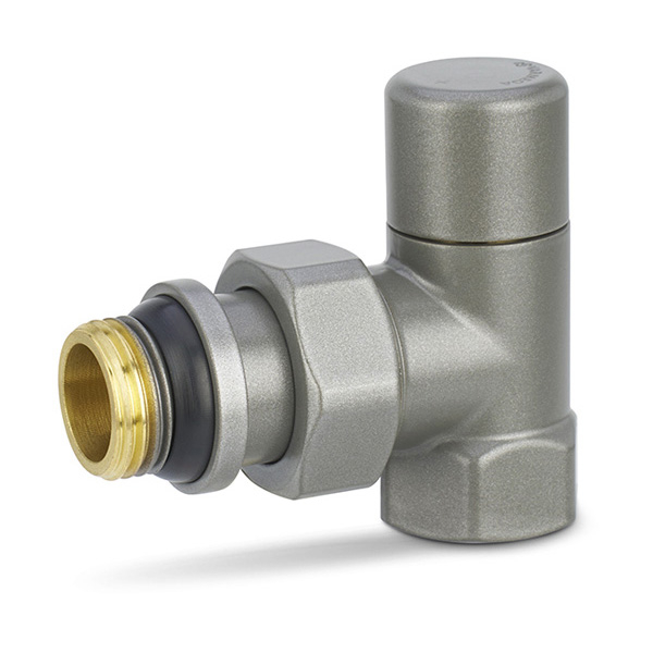 Клапан радиаторный настроечный угловой Varmega VMDV03 DN15 (1/2") серый