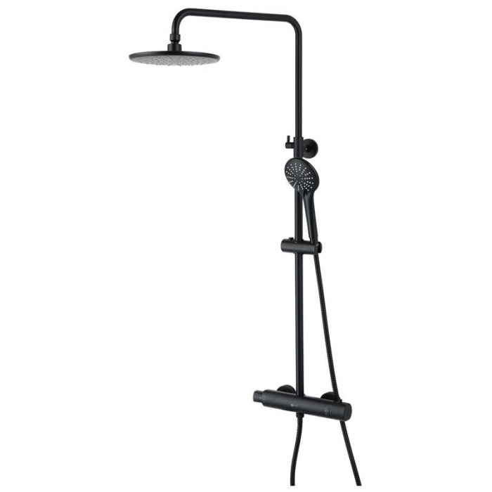 Душевая система LeMark BRONX LM3770BL однорукояточный, регулируемая высота, черный