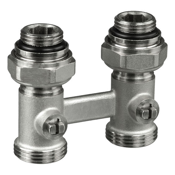 Клапаны для нижнего присоединения к радиатору прямой Ридан LV-KB 3/4"×1/2"