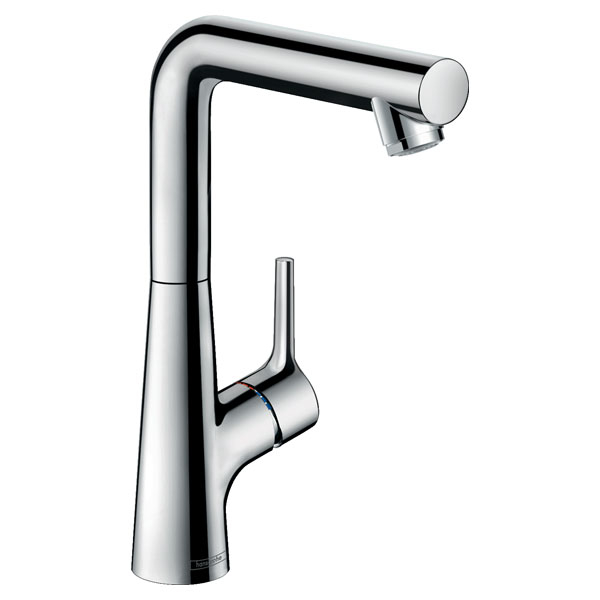 Смеситель для раковины Hansgrohe Talis S однорукояточный, 210, с поворотным изливом, со сливным гарнитуром, хром (72105000)