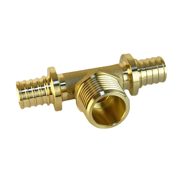 Тройник аксиальный с наружной резьбой 20-1/2" Valfex латунь