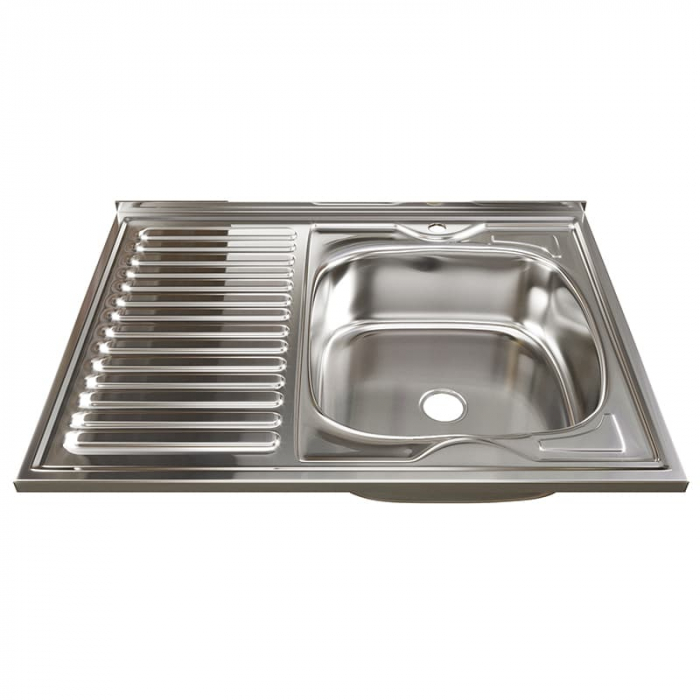 Мойка кухонная MixLine 600×800/160-0,4 R накладная, нержавеющая сталь