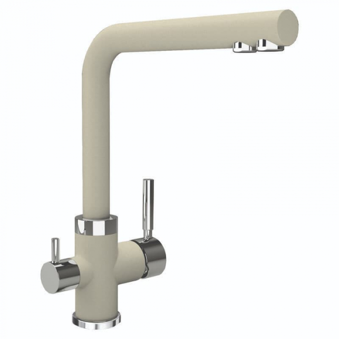 Смеситель для кухни Flortek АРЕС FL однорукояточный, с подключением к фильтру, шампань