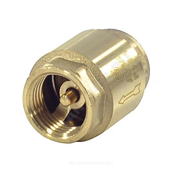 Клапан обратный осевой SantechSystems DN40 (1.1/2") в-в, латунь, диск латунь