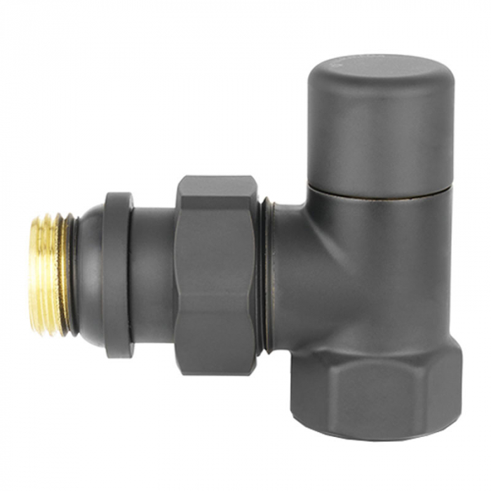 Клапан радиаторный настроечный угловой Varmega VMDV03 DN15 (1/2") черный