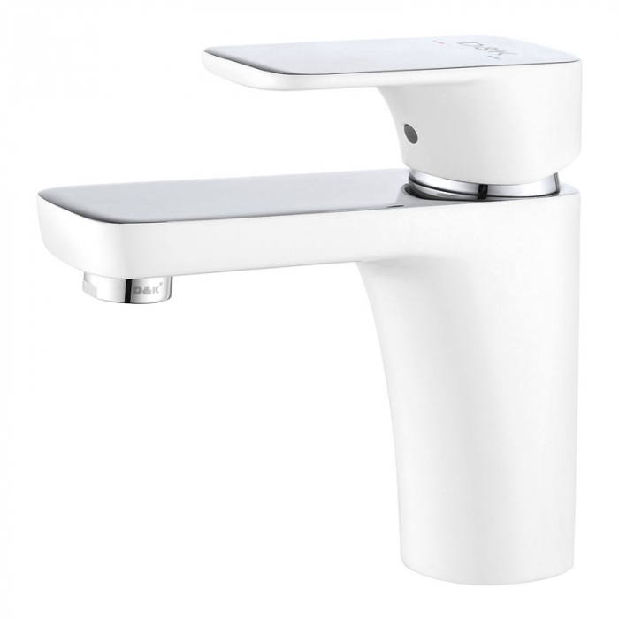 Смеситель для раковины D&amp;K Berlin.Steinbeis однорукояточный, белый/хром DA1432116