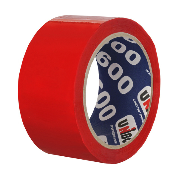 Упаковочная клейкая лента Unibob 600 45 мкм, 48 мм × 66 м, красный