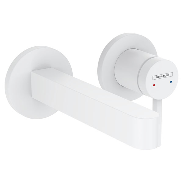 Смеситель для раковины Hansgrohe Finoris однорукояточный, встраиваемый в стену, белый (76051700)