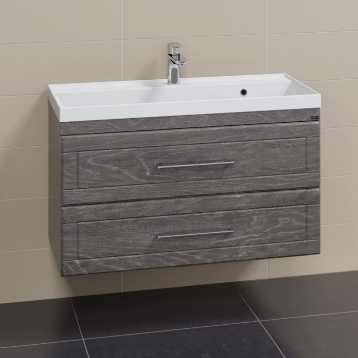 Тумба для раковины Санта Венера-100 дуб шале графит, подвесная (ум. Classic-100) 221022