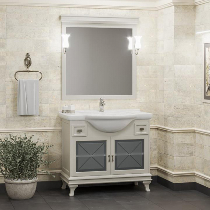 Комплект мебели для ванной комнаты Opadiris БОРДЖИ 95, слоновая кость