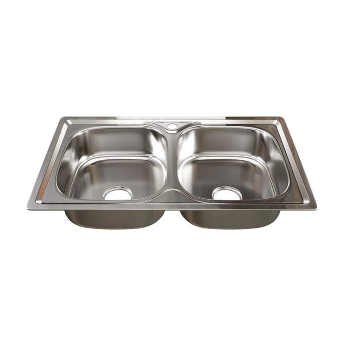 Мойка кухонная двойная MixLine 460×810/180-0,8 врезная, нержавеющая сталь