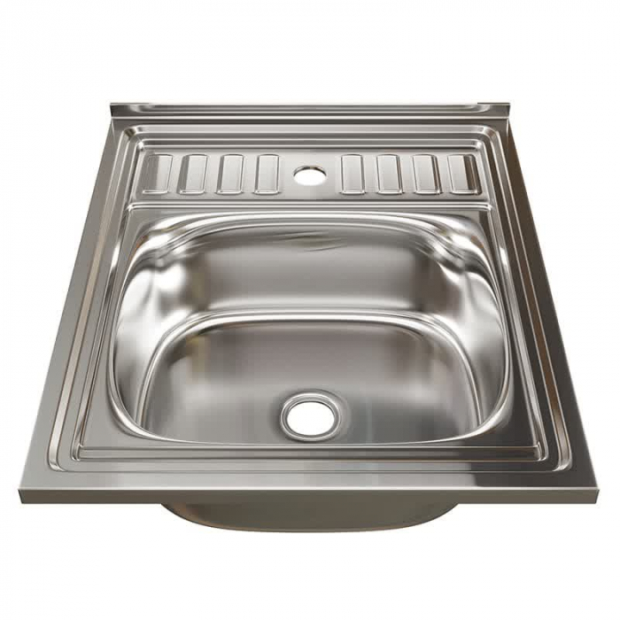 Мойка кухонная накладная MixLine 500x600/160-0,4 вып. 3 1/2 нержавеющая сталь, с сифоном