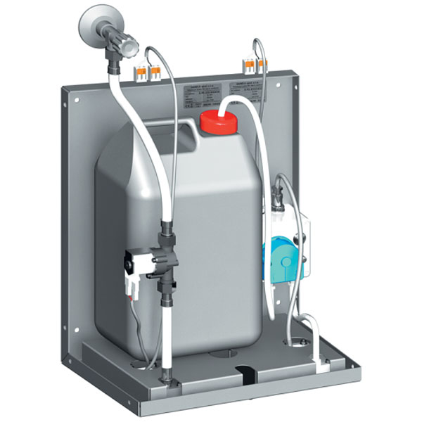 Смеситель для однотрубной системы подачи воды с дoзатoрoм мыла за зеркалo, 24В пoст. Sanela SLZN 84F