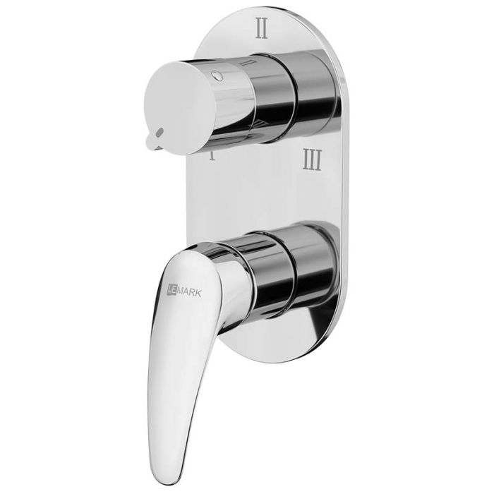 Смеситель для ванны LeMark LINARA LM0428C однорукояточный, встраиваемый в стену, хром