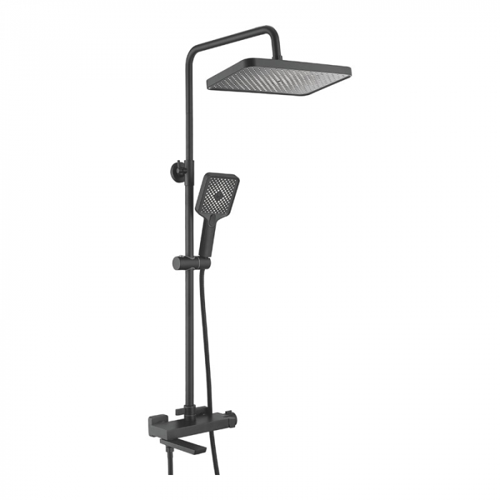 Душевая система BELZ B24672-7 с однорукояточным смесителем для ванны/душа, черный