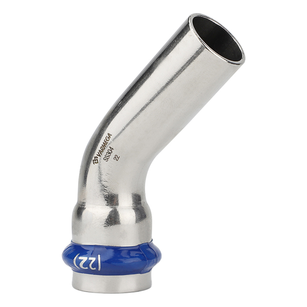 Угольник 45° однораструбный 15 Varmega Inox Press