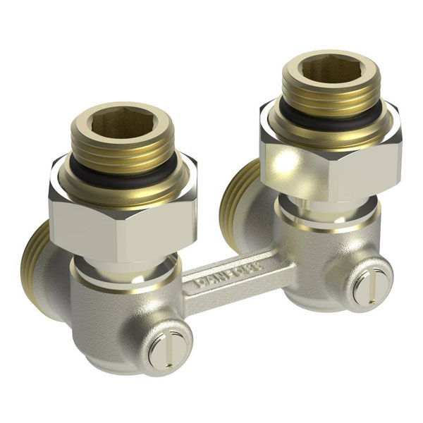 Клапаны для нижнего присоединения к радиатору угловой Ридан LV-KB 3/4"×1/2"