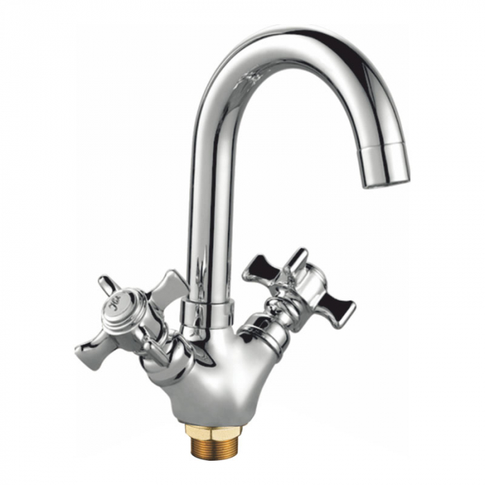 Смеситель для раковины Haiba HB4524 двухрукояточный, хром