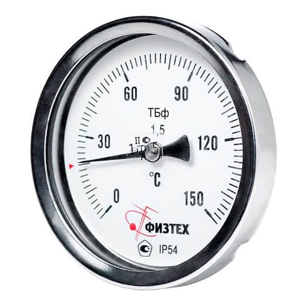 Термометр биметаллический ТБф-120 d.100 ОШ (0 - 160 °С) 1,5- 64-G1/2