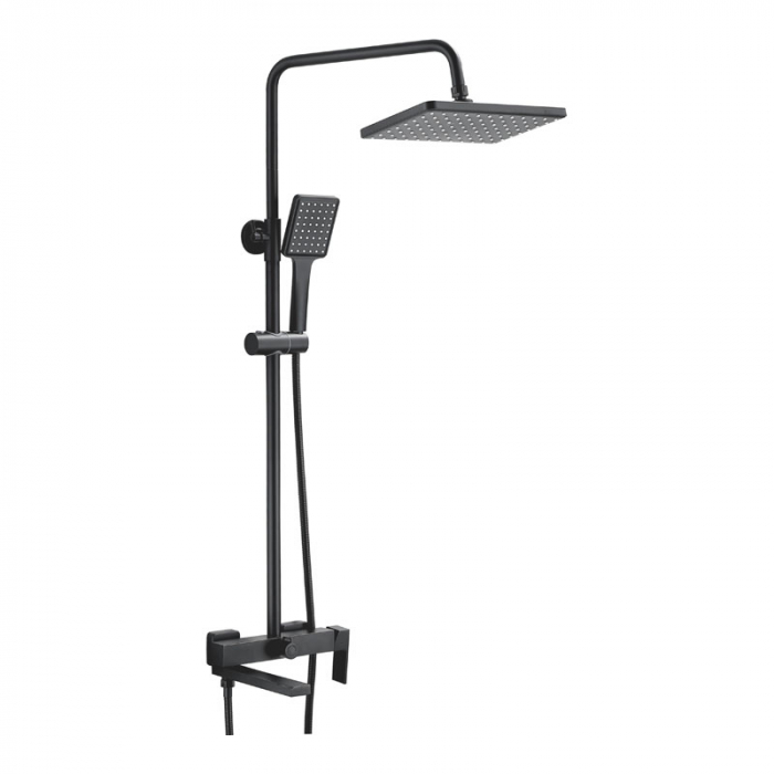 Душевая система BELZ B24613-7 с однорукояточным смесителем для ванны/душа, черный