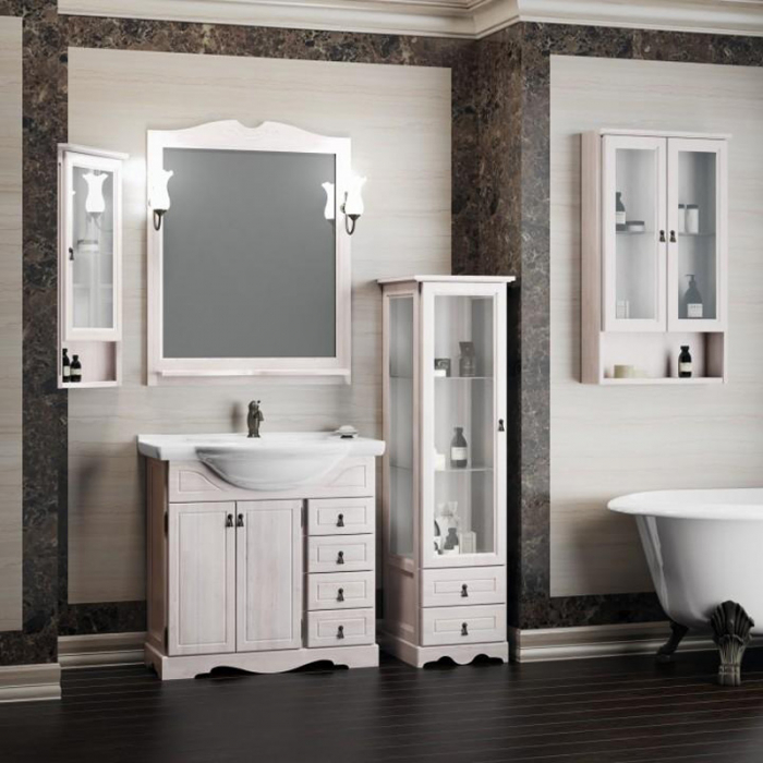 Комплект мебели для ванной комнаты Opadiris КЛИО 80, беленый бук