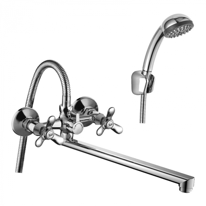 Смеситель для ванны Rossinka Q02-80 двухрукояточный