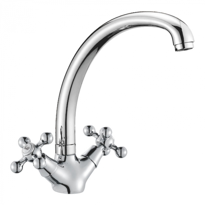 Смеситель для кухни Haiba HB4719 двухрукояточный, хром