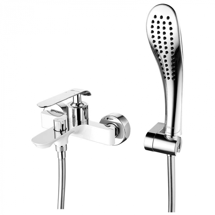 Смеситель для ванны LeMark MELANGE LM4934CW однорукояточный, хром/белый