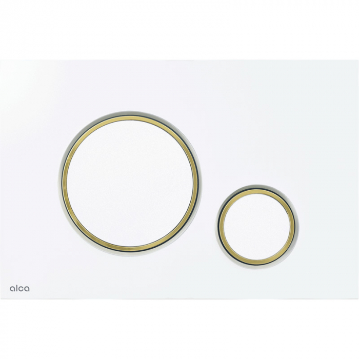 Кнопка смыва для инсталляции AlcaDrain M775 белый/золото