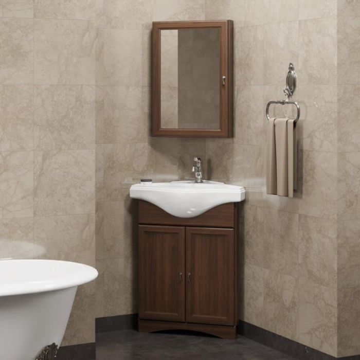 Комплект мебели для ванной комнаты Opadiris КЛИО 45,  угловой левый, орех антикварный