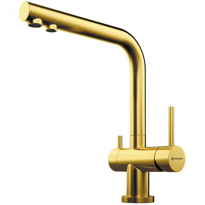 Смеситель для кухни Omoikiri NAGANO-LG однорукояточный, светлое золото