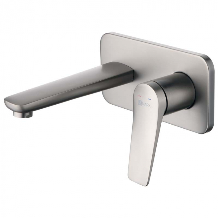 Смеситель для раковины LeMark BRONX LM3726GM однорукояточный, встраиваемый в стену, графит