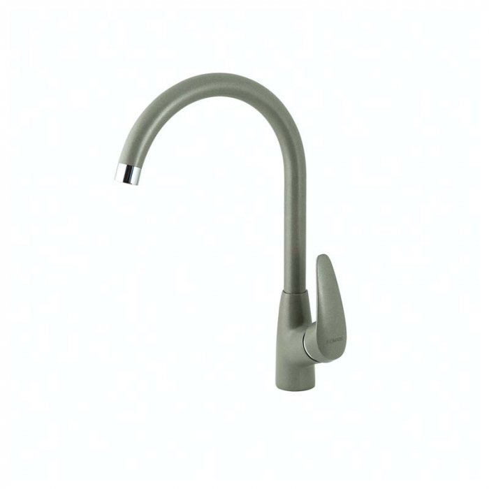 Смеситель для кухни LeMark LINARA LM0405PGS однорукояточный, с поворотным изливом, серый шёлк