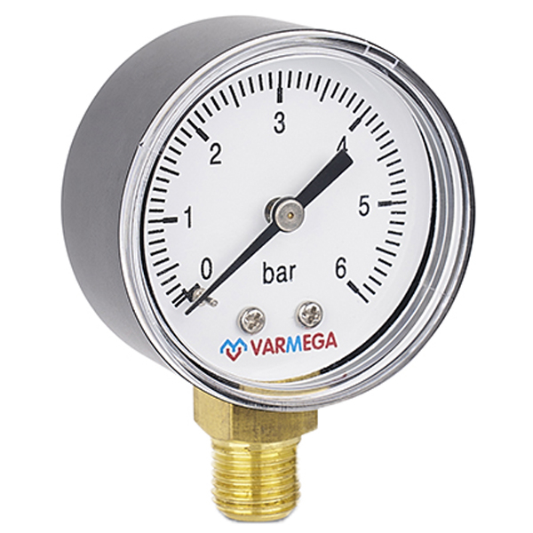 Манометр радиальный Varmega D50 (0– 6 бар) G1/4