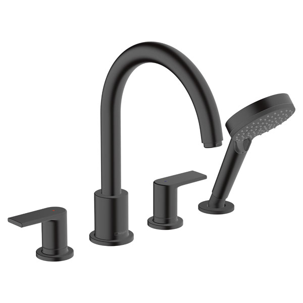 Смеситель для ванны Hansgrohe Vernis Shape двухрукояточный, черный (71459670)