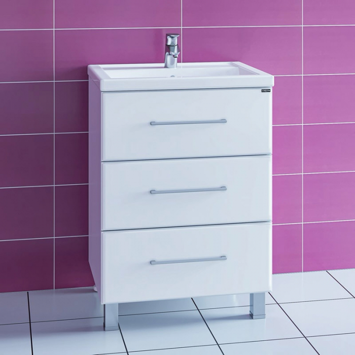 Тумба для раковины Санта Омега-60 3 ящика напольная (ум. Фостер-60) 207046