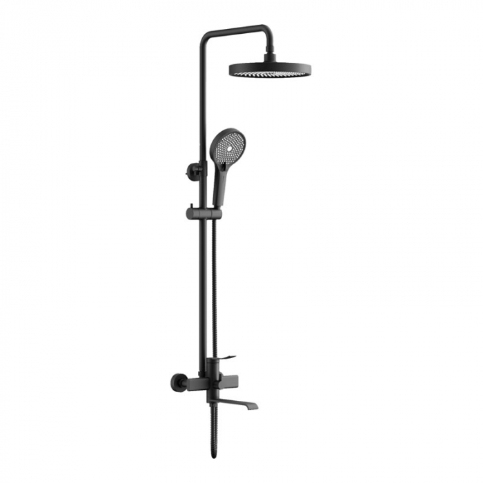 Душевая система BELZ B24812-7 с однорукояточным смесителем для ванны/душа, черный