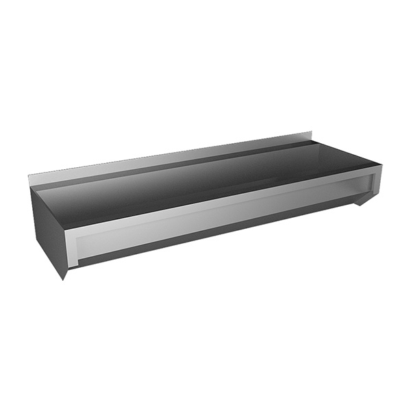 Нержавеющий подвесной желоб без облицовки, AISI 304, 2500 мм, 2pcs. of brackets