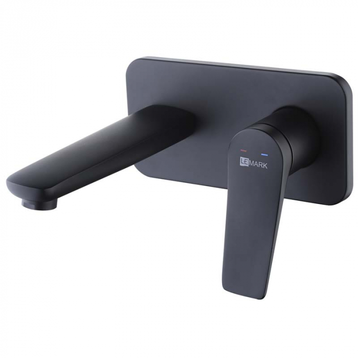 Смеситель для раковины LeMark BRONX LM3726BL однорукояточный, встраиваемый в стену, черный